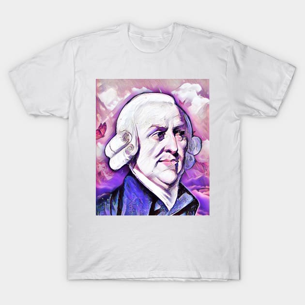 Adam Smith Pink Portrait | Adam Smith Artwork 8 T-Shirt by JustLit